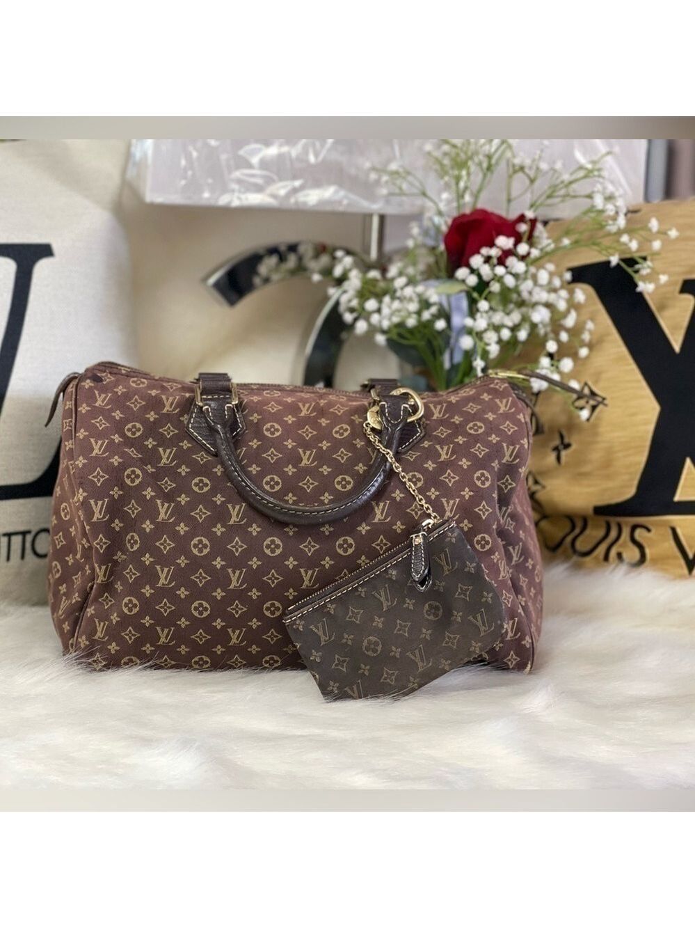 LOUIS VUITTON BUNDLE!  SPEEDY 30 MONOGRAM MINILIN & POCHETTE COIN CASE SET